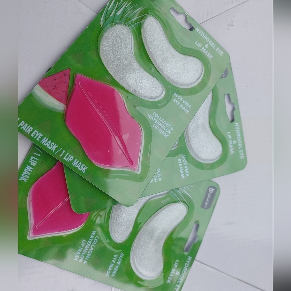 3 New B PURE HYDROGEL Eye And LIP MASK Watermelon Viral